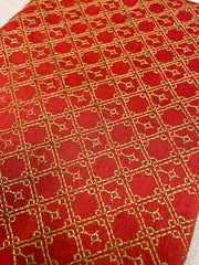 Red jaali kasuti embroidered blouse front view