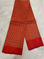 Load image into Gallery viewer, Red jaali kasuti blouse sleeve embroidery close-up
