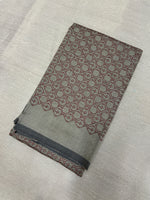 Load image into Gallery viewer, Brownish grey jaali kasuti blouse back embroidery view
