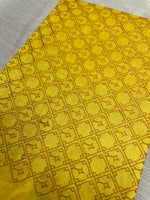Load image into Gallery viewer, Lime yellow jaali kasuti blouse with front embroidery
