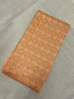 Load image into Gallery viewer, Traditional peach kasuti blouse with floral neckline embroidery

