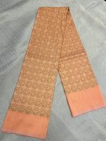 Load image into Gallery viewer, Close-up of peach kasuti bloom blouse threadwork details
