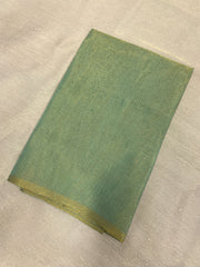 Pista green tissue blouse with lightweight sheen and woven texture