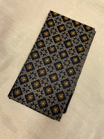Load image into Gallery viewer, Black blouse with mustard kasuti embroidered sleeve
