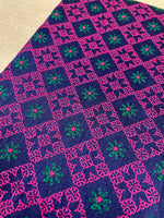Load image into Gallery viewer, Navy blue chaya kasuti blouse with embroidered floral patterns
