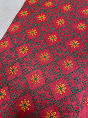 Kumkum red kasuti blouse with embroidered front design