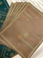 Load image into Gallery viewer, Kothambri moggu kasuti table set showing woven embroidery patterns
