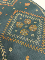 Load image into Gallery viewer, Detailed embroidery on kothambri moggu kasuti cotton table set
