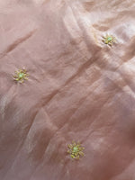 Load image into Gallery viewer, deep brick flora organza saree highlighting fabric and embroidery
