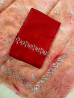 Load image into Gallery viewer, jupiter tie-dye organza kasuti saree in periwinkle with woven texture
