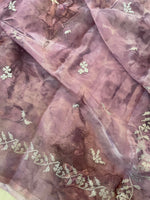 Load image into Gallery viewer, milkyway tie-dye organza kasuti saree highlighting sheer fabric
