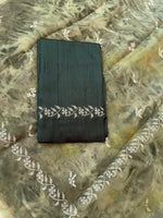 Load image into Gallery viewer, meadow tie-dye periwinkle kasuti organza saree with sheer fabric drape
