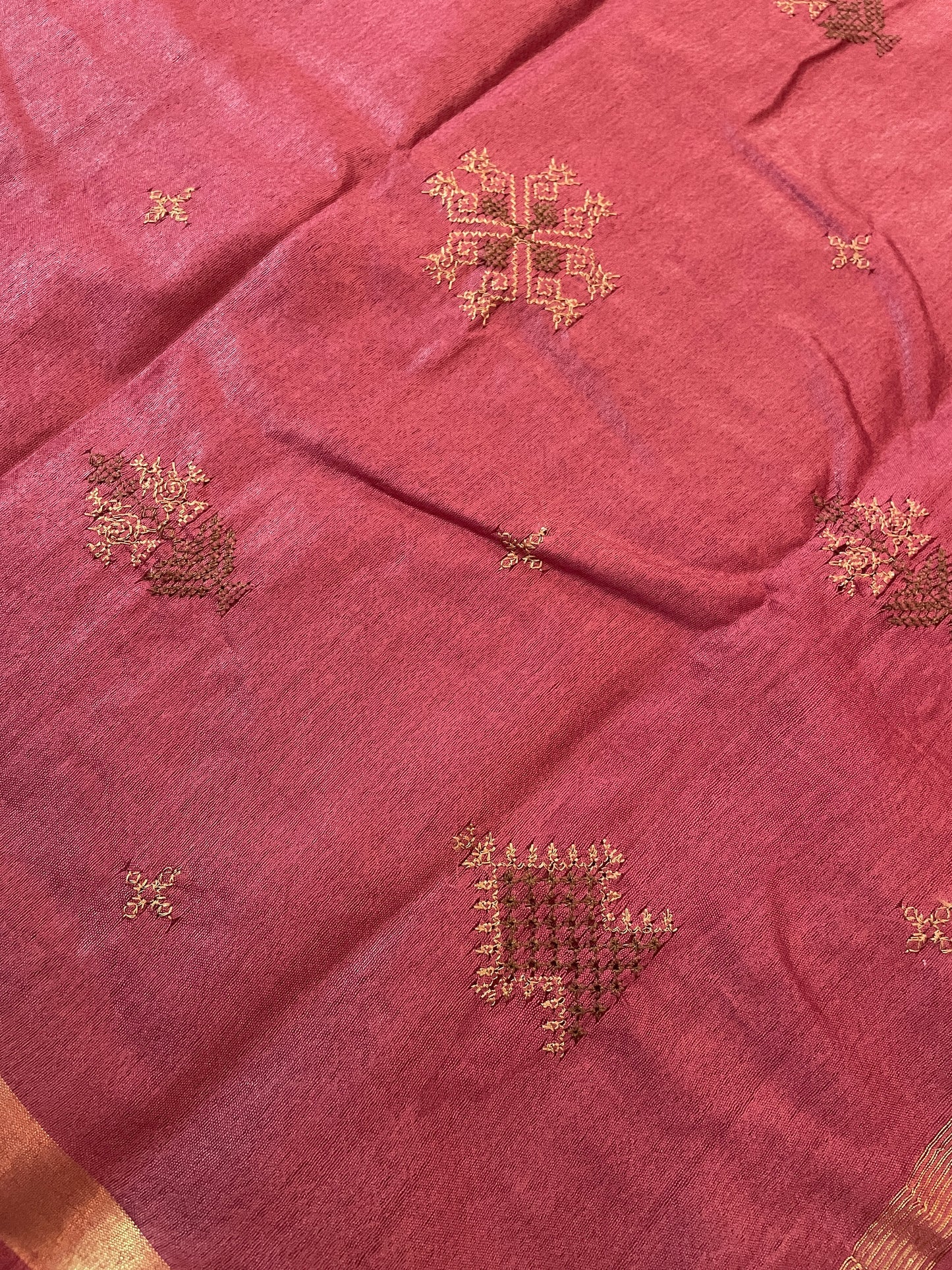 Brick Red Kasuti Ooru Saree