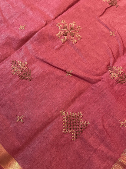 Brick Red Kasuti Ooru Saree