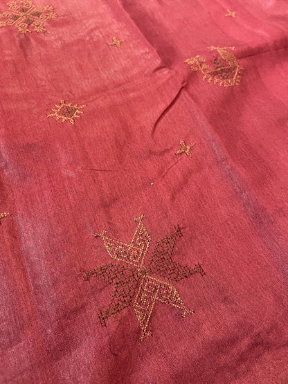 Brick Red Kasuti Ooru Saree