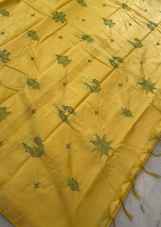 Sunflower Yellow Kasuti Ooru Saree