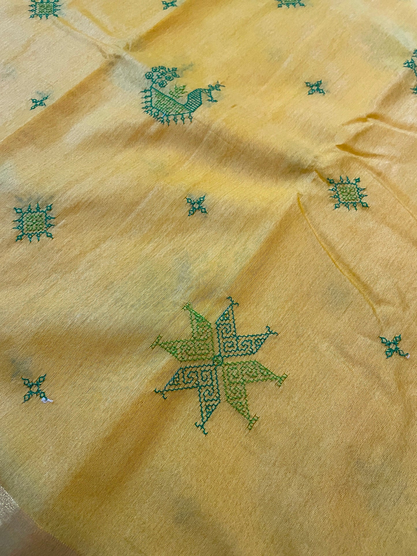 Sunflower Yellow Kasuti Ooru Saree