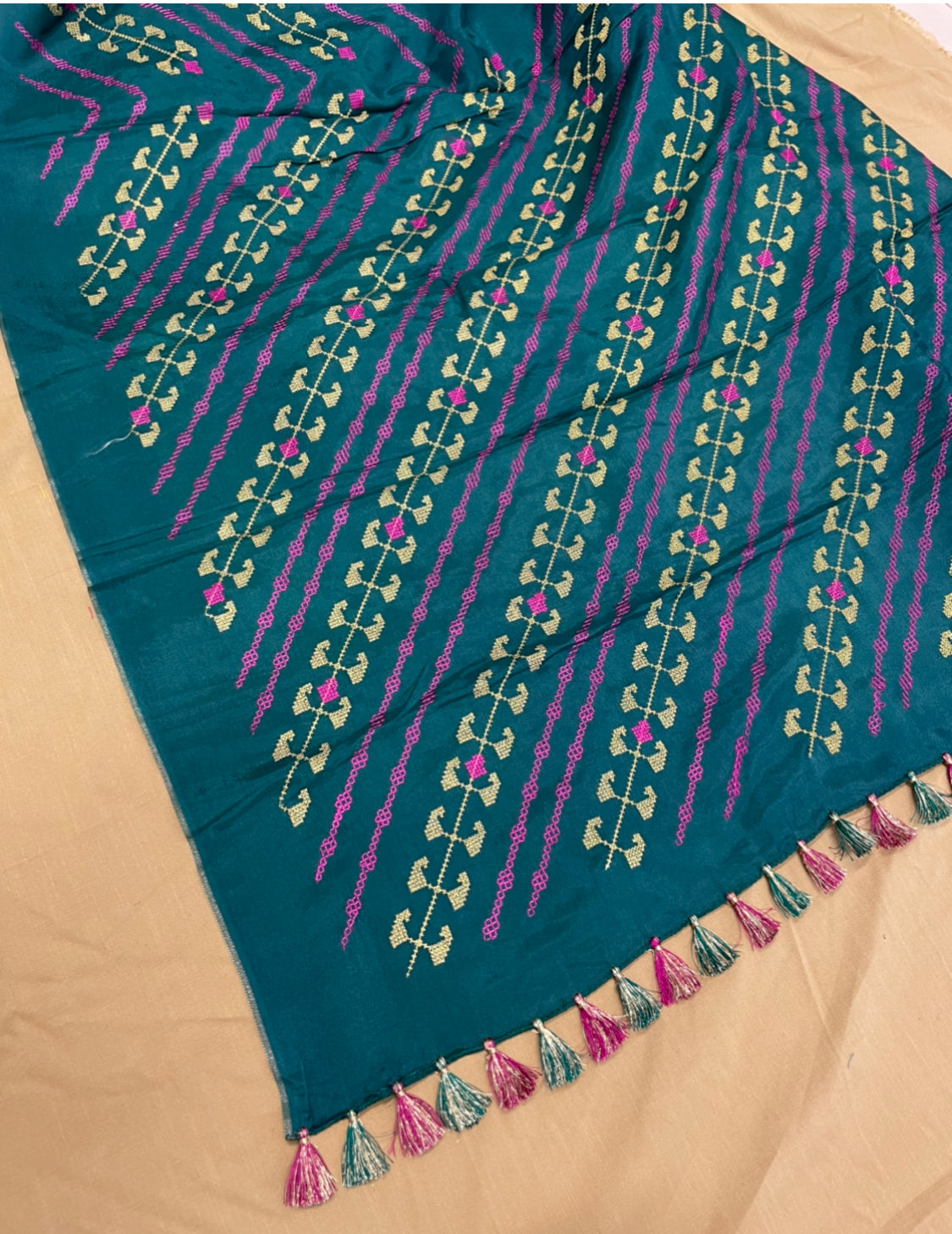 Green Paisley Temple Saree