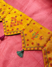 Mustard classic kasuti toran with traditional embroidered detailing