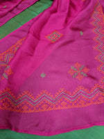 Load image into Gallery viewer, Rani pink classic stole showing embroidery close-up on border
