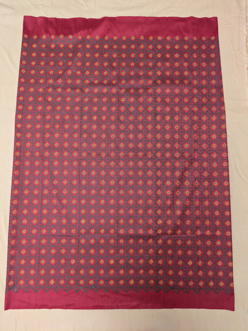 Kumkum red kasuti blouse back embroidery hook view