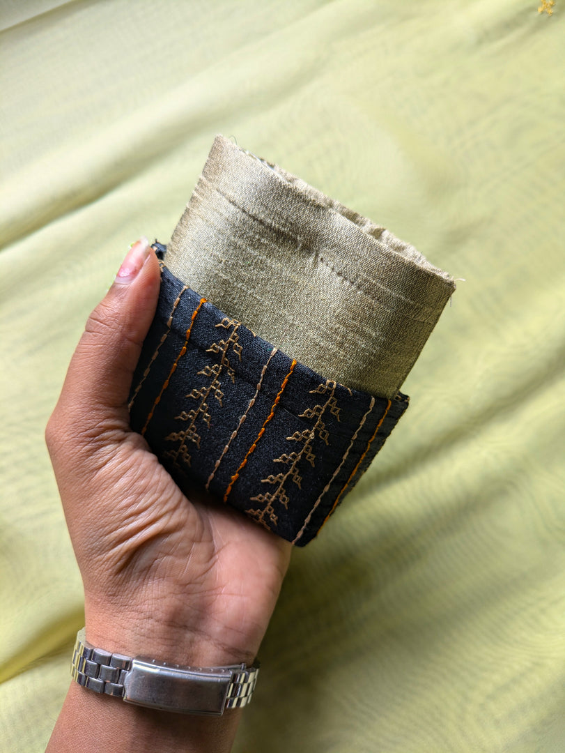Godavari ganga jamuna purse showcasing side embroidery work
