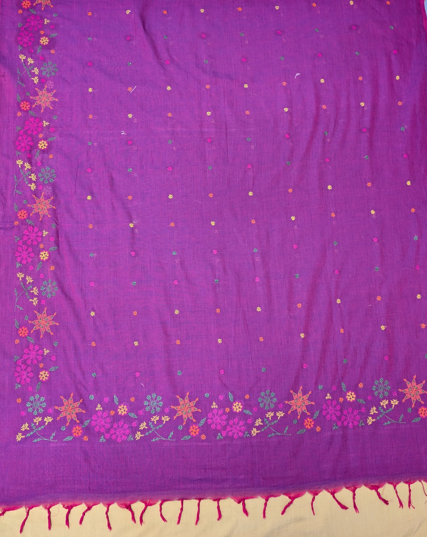 Magenta Bloom Kasuti Cotton Saree