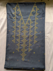 Ash kasuti kurti with subtle geometric embroidery motifs