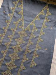 Ash kasuti kurti showing sleeve embroidery detail