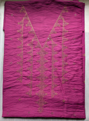 Deep pink kasuti kurti with embroidered floral motifs