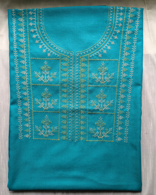 Sky blue classic kasuti kurti