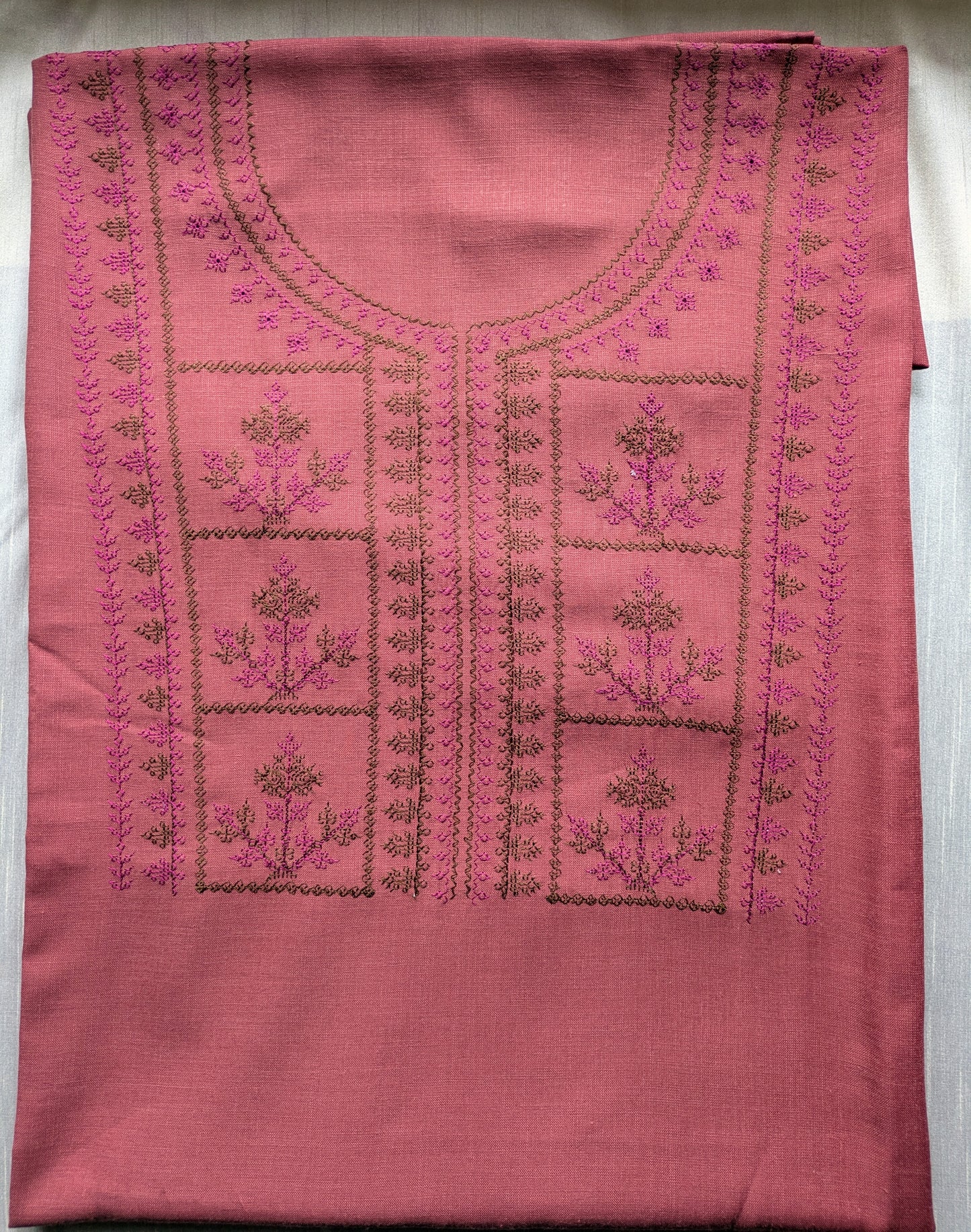 Peach classic kasuti kurti