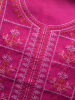 Load image into Gallery viewer, Magenta kasuti kurti with close embroidery on yoke
