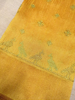 Load image into Gallery viewer, Yellow gold mayur blouse with peacock embroidery front
