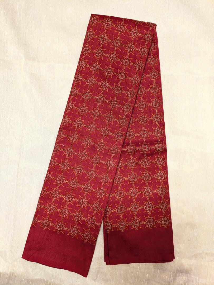 Red kasuti blouse with intricate embroidery front view
