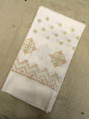 Peach saraswati kasuti blouse embroidery close-up