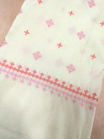 Load image into Gallery viewer, White diamond kutchwork blouse with geometric embroidery front
