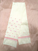 Load image into Gallery viewer, White diamond kutchwork blouse sleeve embroidery detail
