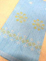 Load image into Gallery viewer, Coffee kasuti parijat blouse front embroidery with floral motifs

