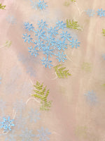 Load image into Gallery viewer, Sky blue kanakambara saree combo with designer kasuti embroidered blouse
