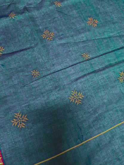 Hasiru Hakki Kasuti Handwoven Cotton Saree