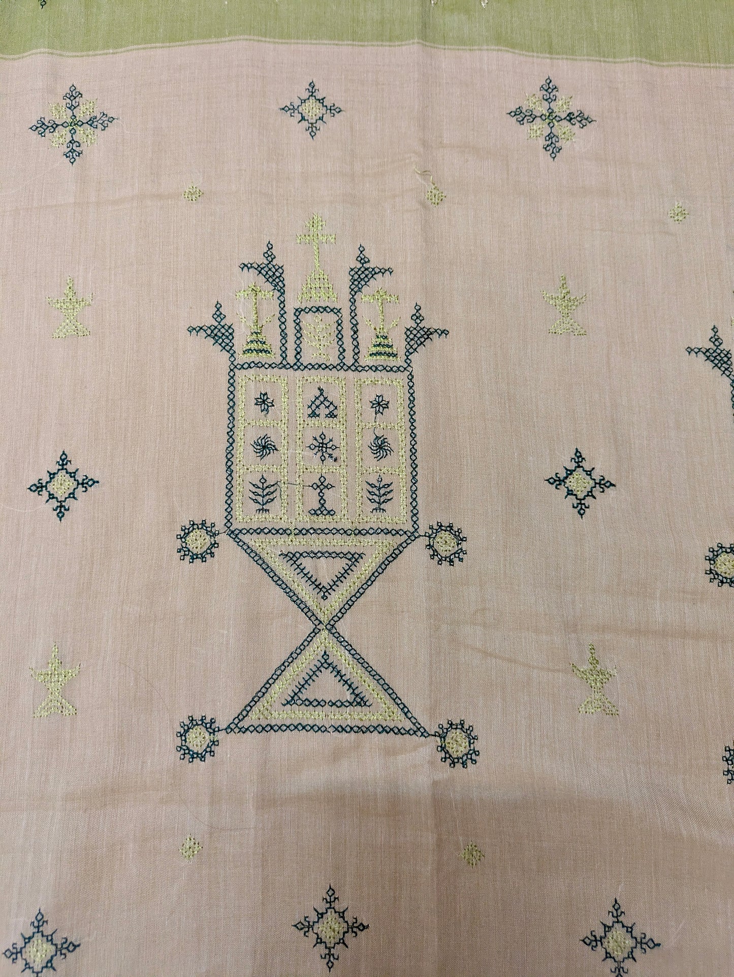 Pickle Green Kasuti Ter Handwoven Cotton Saree