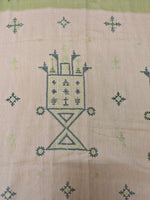 Load image into Gallery viewer, Close-up of pickle green kasuti ter handwoven cotton saree design
