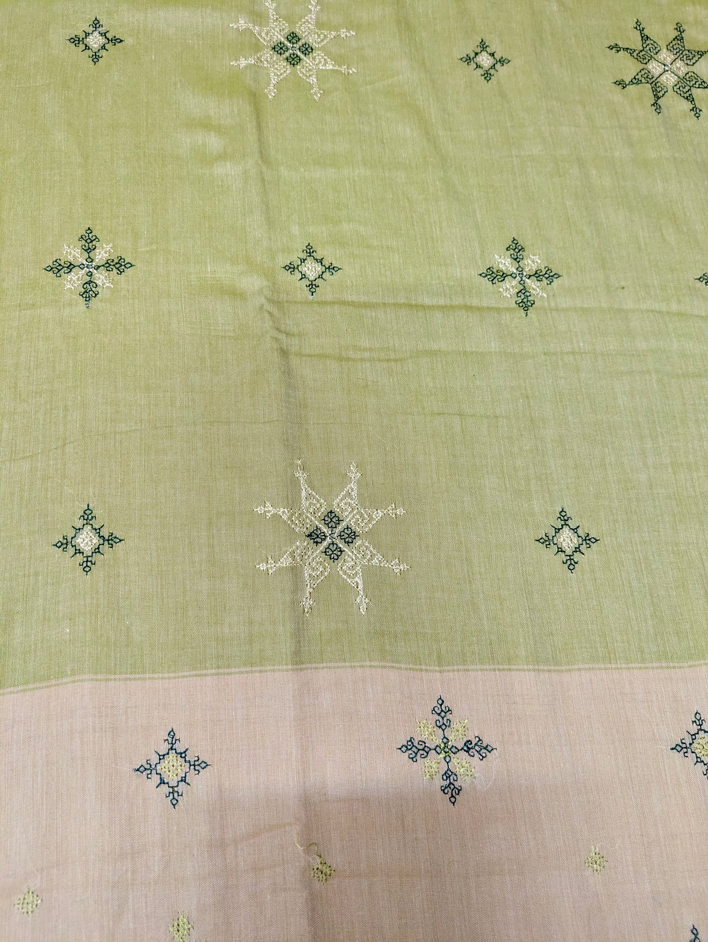 Pickle Green Kasuti Ter Handwoven Cotton Saree