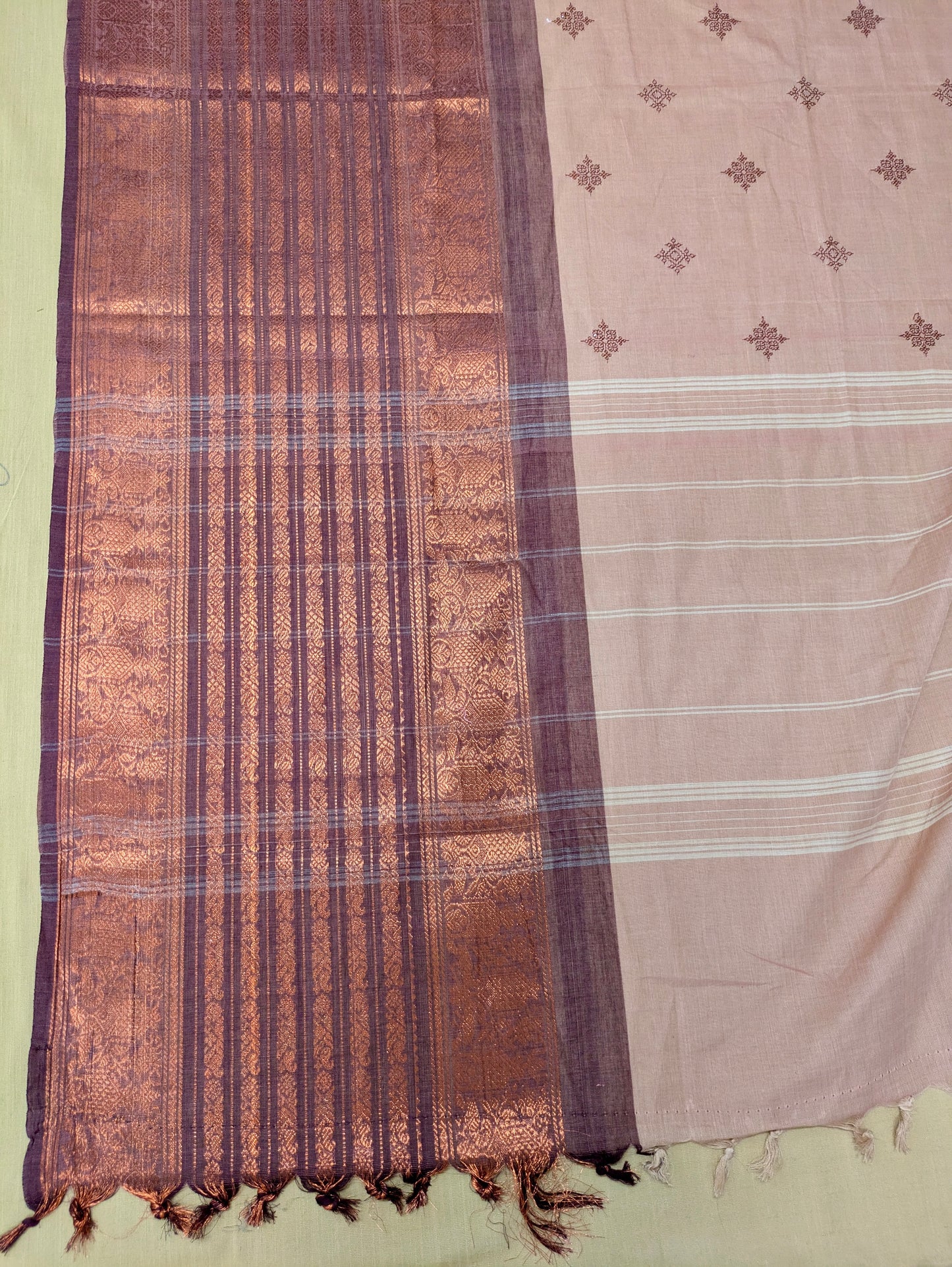 Gulkand Madhuri Kasuti Handwoven Kanchi Cotton Saree