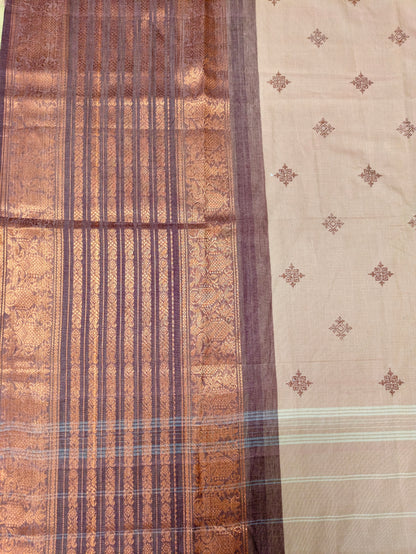 Gulkand Madhuri Kasuti Handwoven Kanchi Cotton Saree