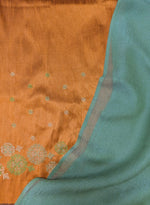 Load image into Gallery viewer, Close-up of kasuti embroidery on blouse with green manjari saree combo
