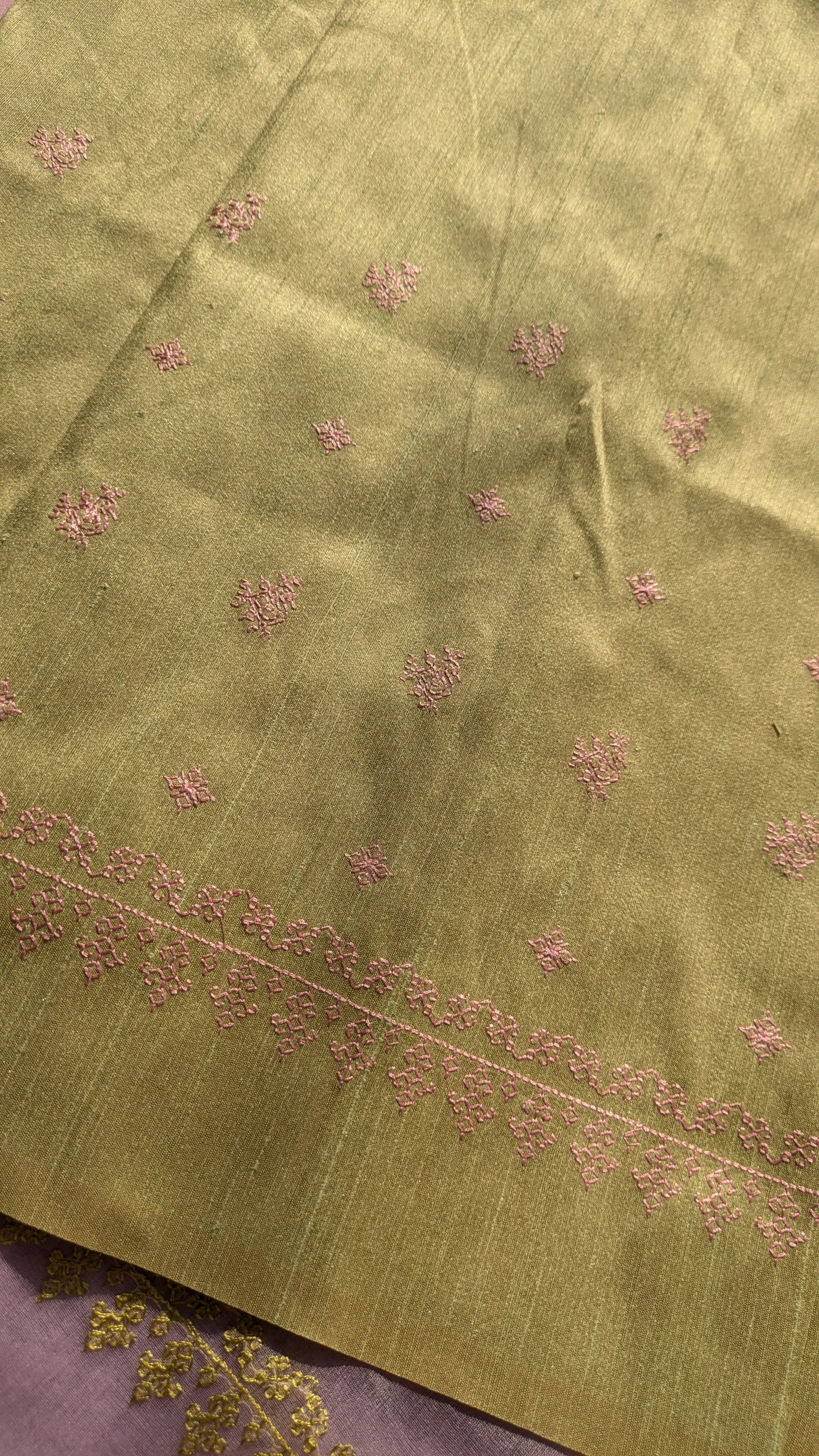 Baby Pink Petal Organza Kasuti Saree