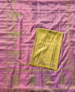 Load image into Gallery viewer, lilac organza kasuti saree highlighting embroidered border detail
