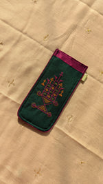 Load image into Gallery viewer, vrindavan ter fabric eyeglass case with handwoven texture front view

